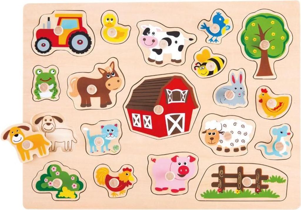 Lelin Vzdelávacie puzzle - Farma s traktorom veľké Obrázok produktu 