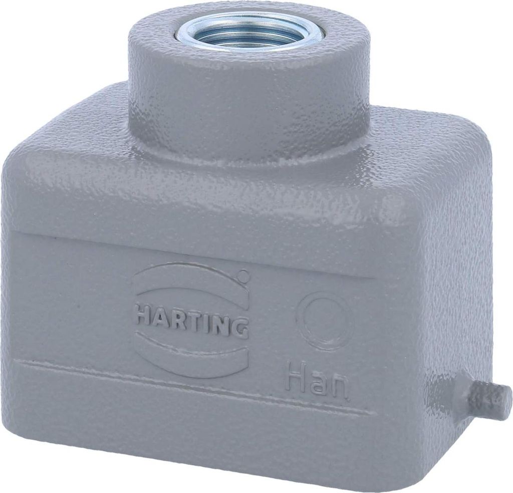 HARTING Han 6B Tüllengehäuse niedrig, 1xM16 gerader Kabelabgang, für 1 Bügel (am Unterteil) Verschraubung M16