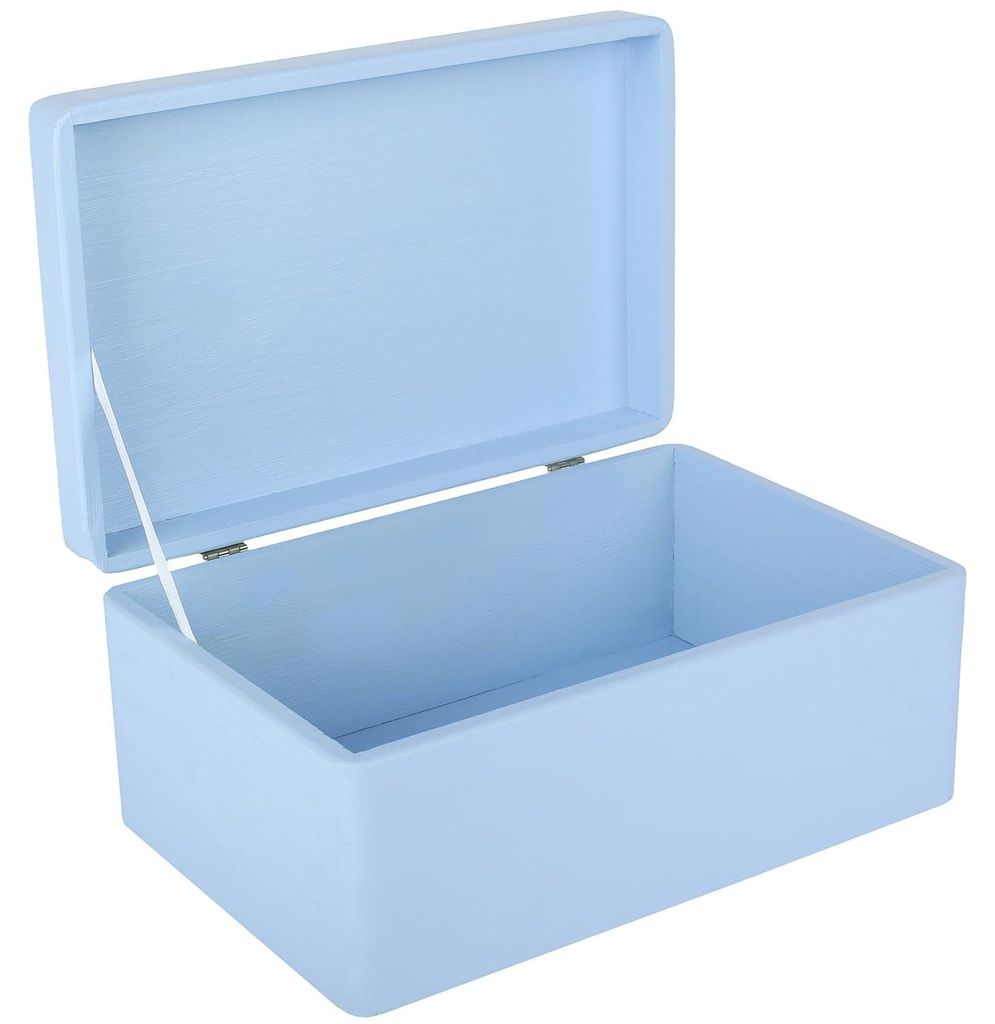 Caja de madera grande azul de Creative Deco para guardar Imagen del producto 