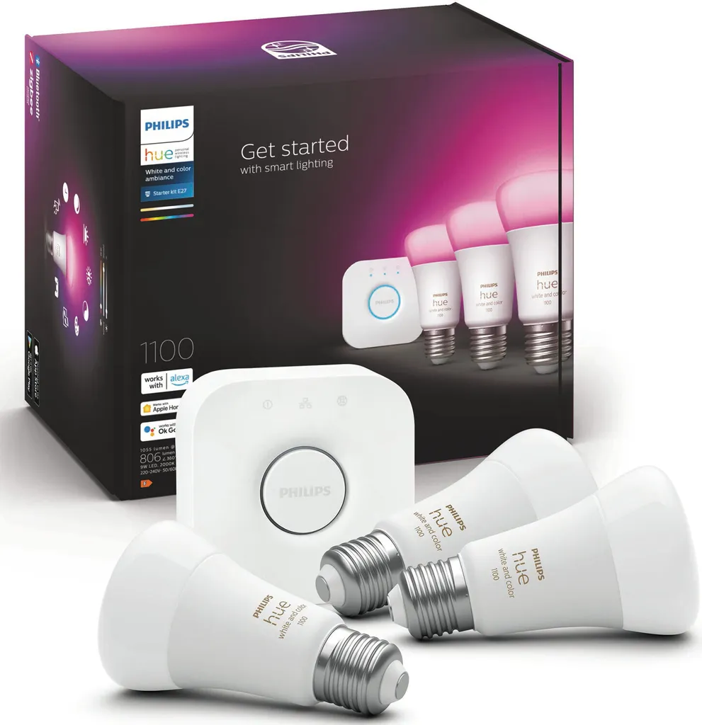 Philips Hue White and Color Ambiance Pack de 3 Ampoules Connectées E27