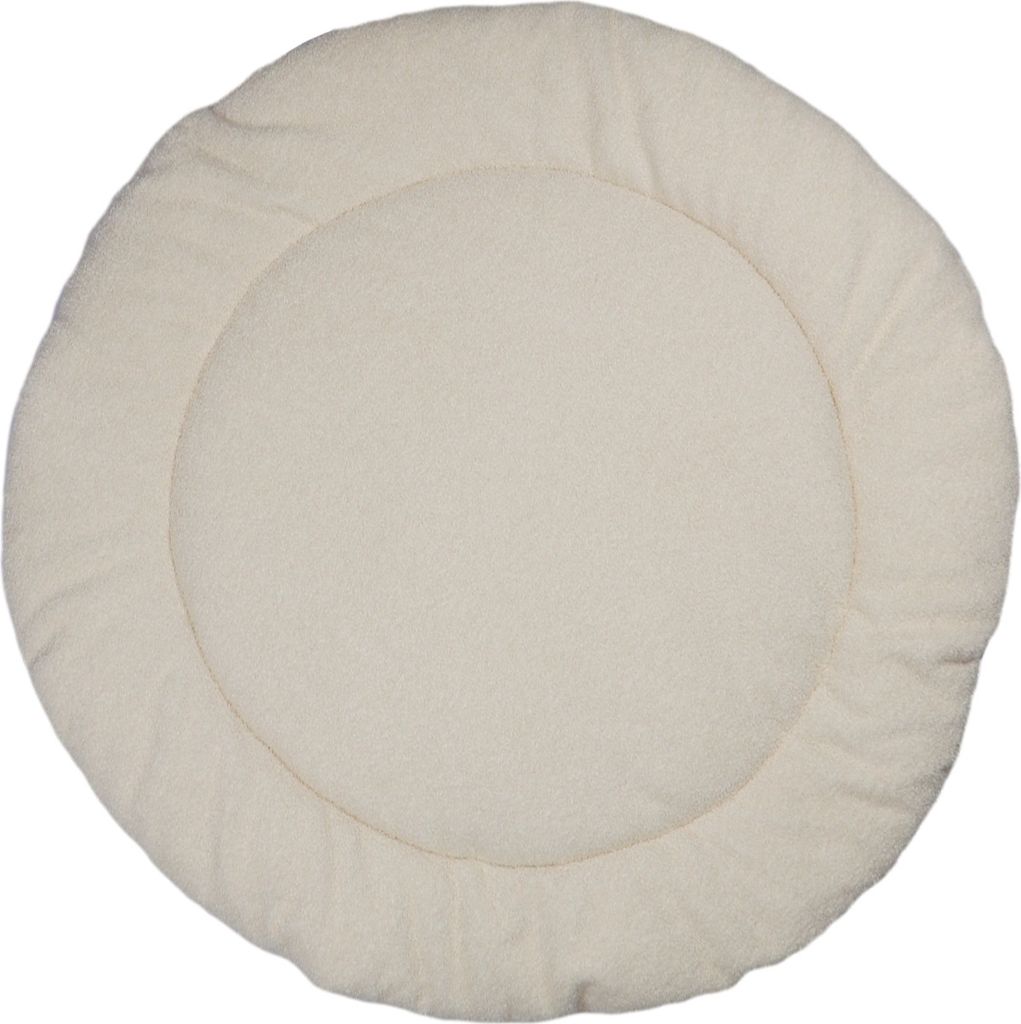 MamaLoes Spieldecke Krabbeldecke Rund Wendbar Teddy Boucle Natur 90 cm Modell ML020255