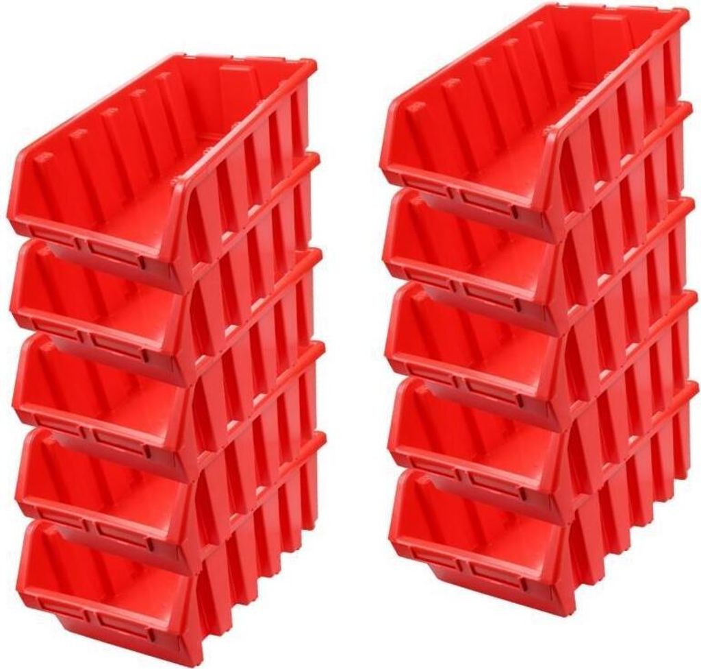 SuperSparSet 10x Sichtlagerbox 5 | HxBxT 18,7x33,3x50cm | Polypropylen | Rot