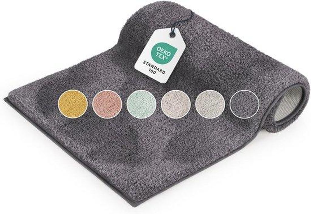 Antislip Badmat 50x80 cm – Hochpolig & Extra Zart – Stark Absorbierende Douchemat – Wasbar auf 30°C – Schnell trocknende Badkamermat – d...