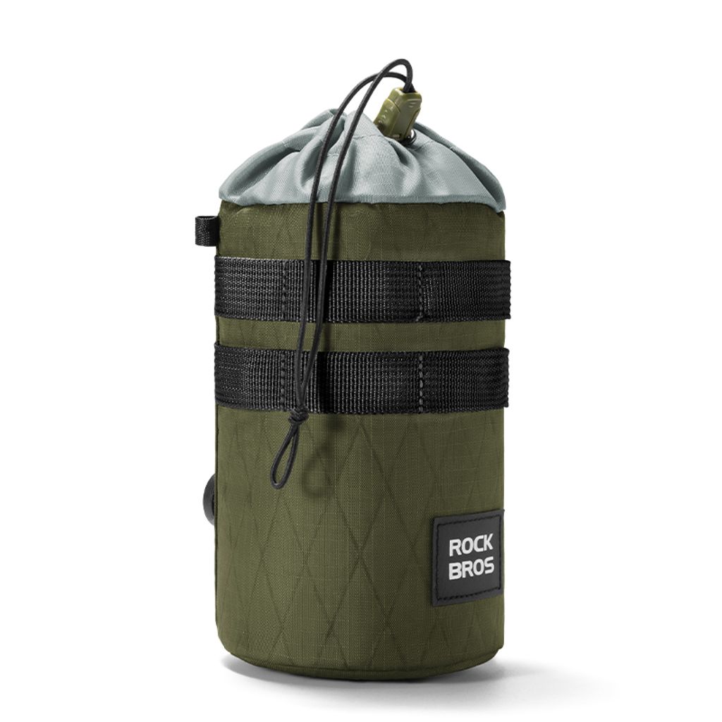 ROCKBROS Lenkertasche Fahrradtasche Flaschenhalter Trinkflasche 1,2L Militärgrün