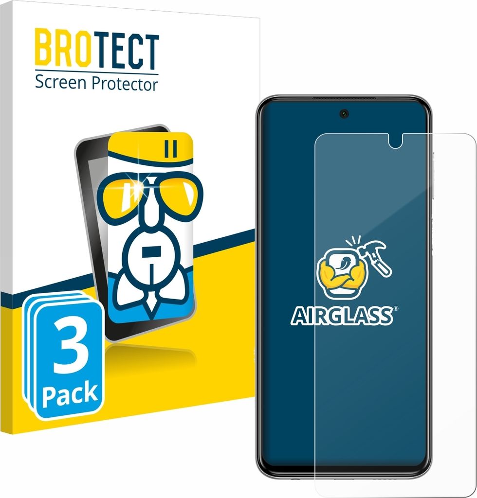 3x BROTECT Schutzglas für Xiaomi Redmi Note 9 Pro Schutzfolie Panzer Folie Glas Display Schutz klar