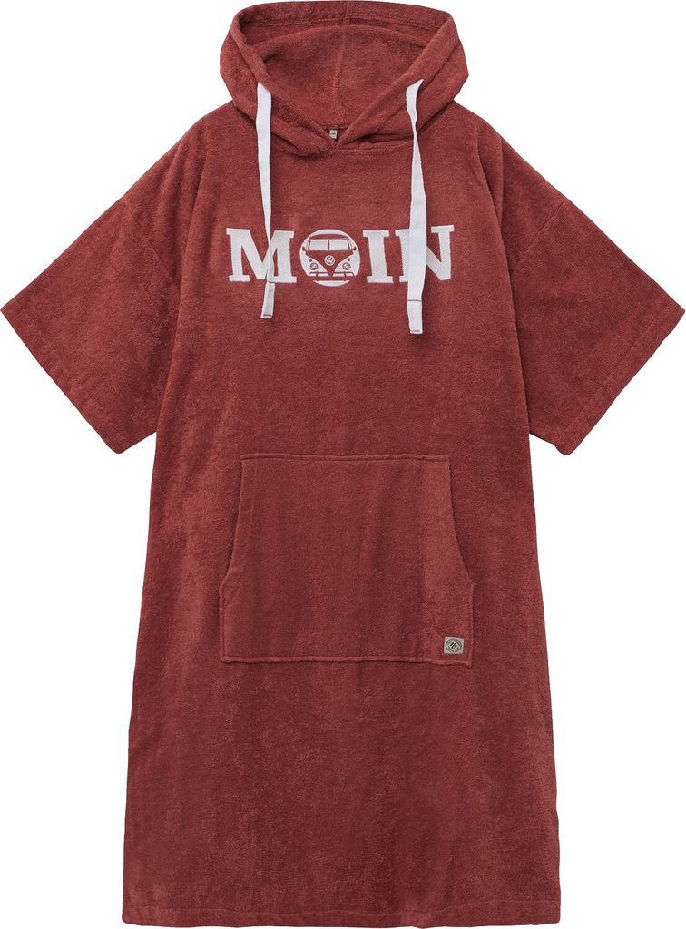 Poncho Strandponcho Bademantel VW Bulli »MOIN« Berry White