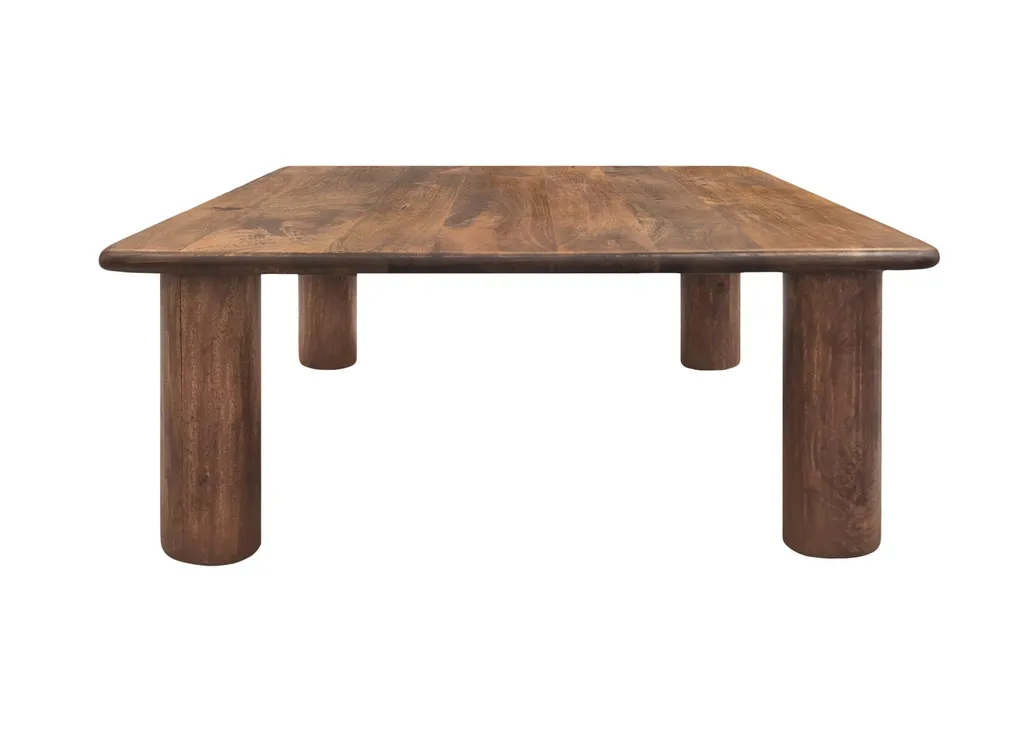 Table de Salon Carrée Design Japandi en Bois Massif et Marbre Sutri