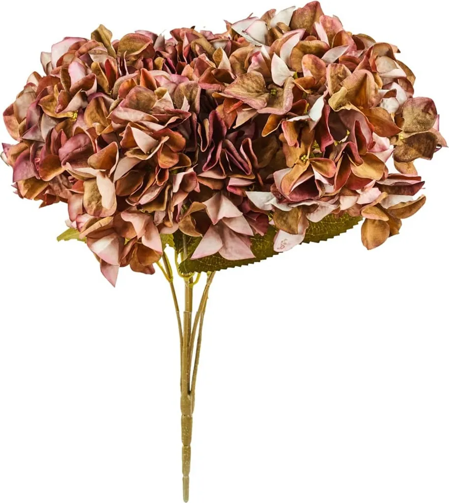Ortensie Artificiali Viola 5 Teste - Piante Finte Lavabili per Casa - 2