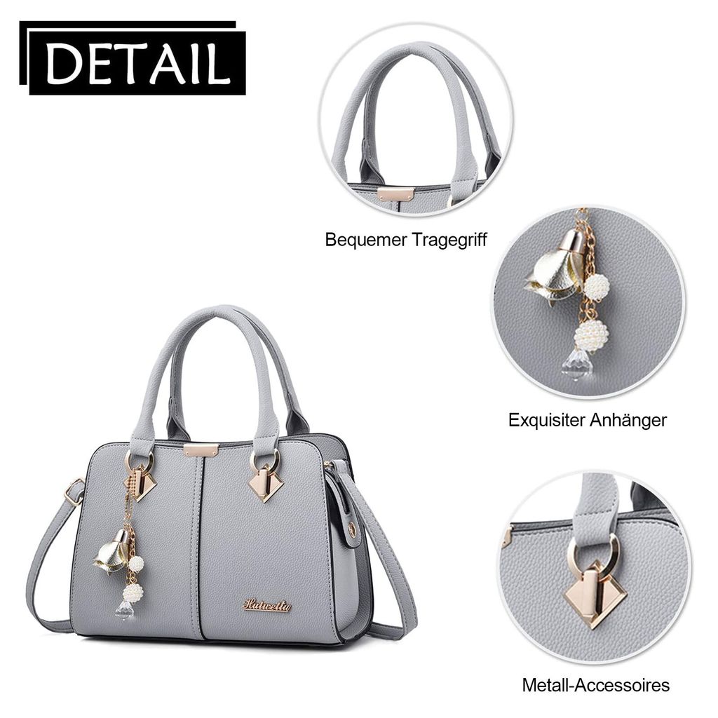 Gladdon Damen Handtasche Klein - Umhängetasche Mit Schleife, PU Leder, 21x10x18cm