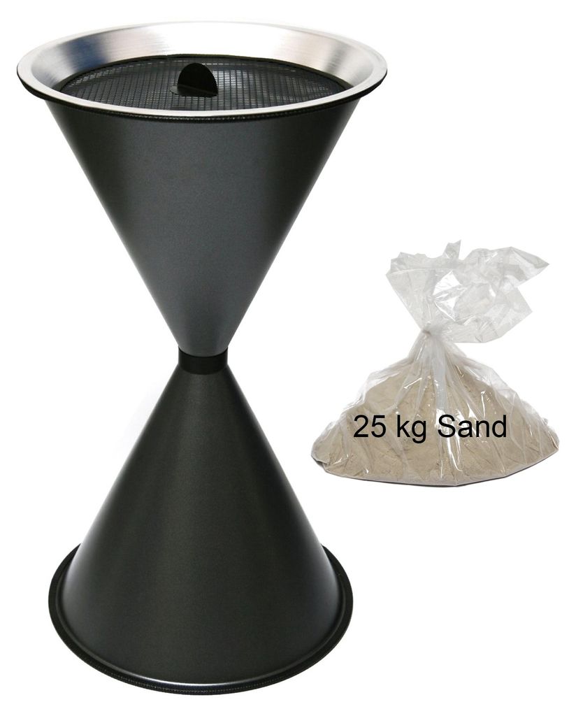 Stand Aschenbecher Diabolo 71x40cm graphit inkl. 25 kg Quarzsand SZAGATO Aschenbecher groß Stand-Aschenbecher außen Aschenbecher stehend draußen