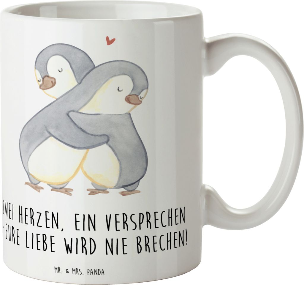 Mr. & Mrs. Panda Kaffeetasse Standesamtliche Trauung Versprechen - Weiß - Geschenk, Heiraten, Geschenke, Kaffeebecher, Tasse, Liebe, Hochzeitsspr...