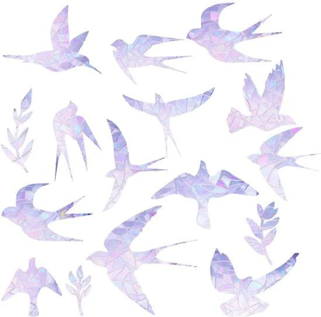 Protection oiseaux pour vitres de salon et bureau, 28 films sans adhésif