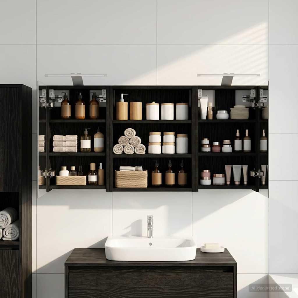 Maison Exclusive - Badezimmerschrank-Set 3 pcs 100 x 10,5 x 50 cm Holzwerkstoff