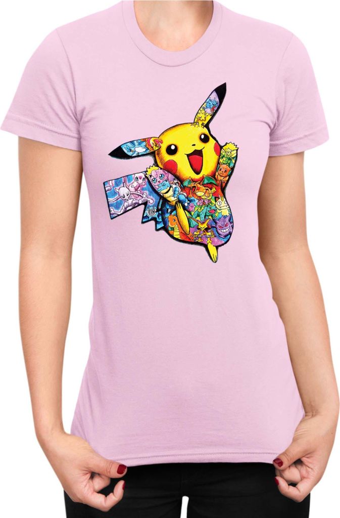 Damen T-Shirt Japan Manga Anime Comics Pokemon 035, Lady M / Hellrosa