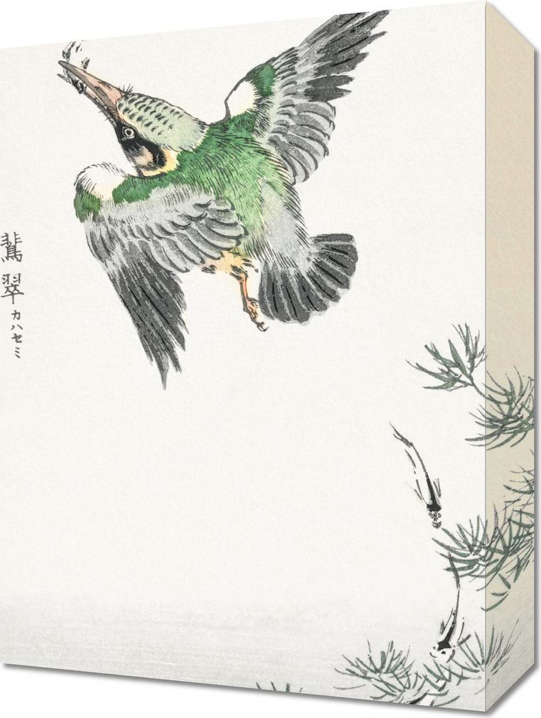 Bild 30x40cm Gemeiner Eisvogel, Japanischer Kashu Vintage