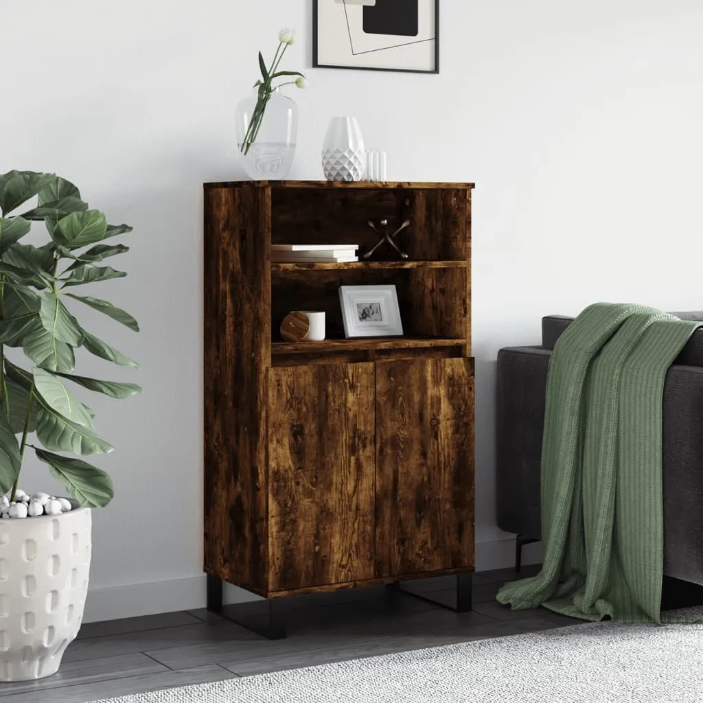 vidaXL Credenza rovere affumicato 60x36x110 cm materiale a base di legno