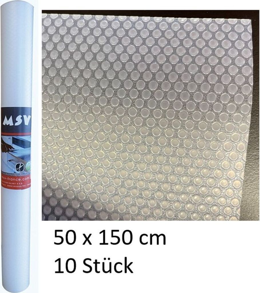 MSV Schubladenmatte Antirutsch Antirutschmatte Antirutschfolie Schrankmatte 50 x 150 cm - 10 Stück
