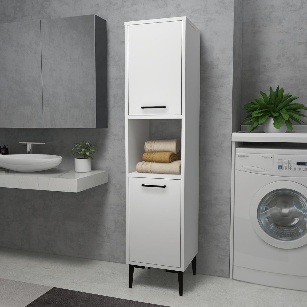 Skye Decor, Daminol - White, Mehrzweckschrank, Weiß, 100 % MELAMINBESCHICHTETE SPANPLATTEN, 35 x 35 x 153,6 cm