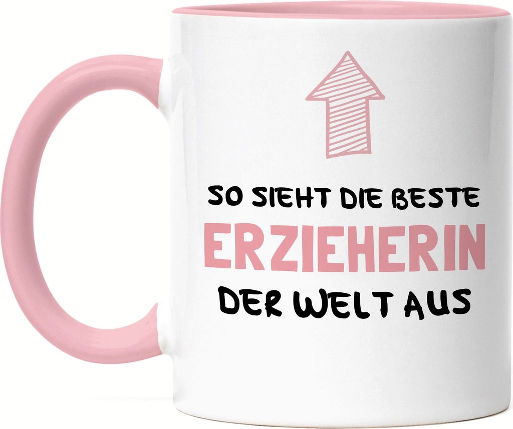 So Sieht Die Beste Erzieherin Der Welt Aus Tasse Rosa Kindergarten Dankeschön & Abschiedsgeschenk Kita