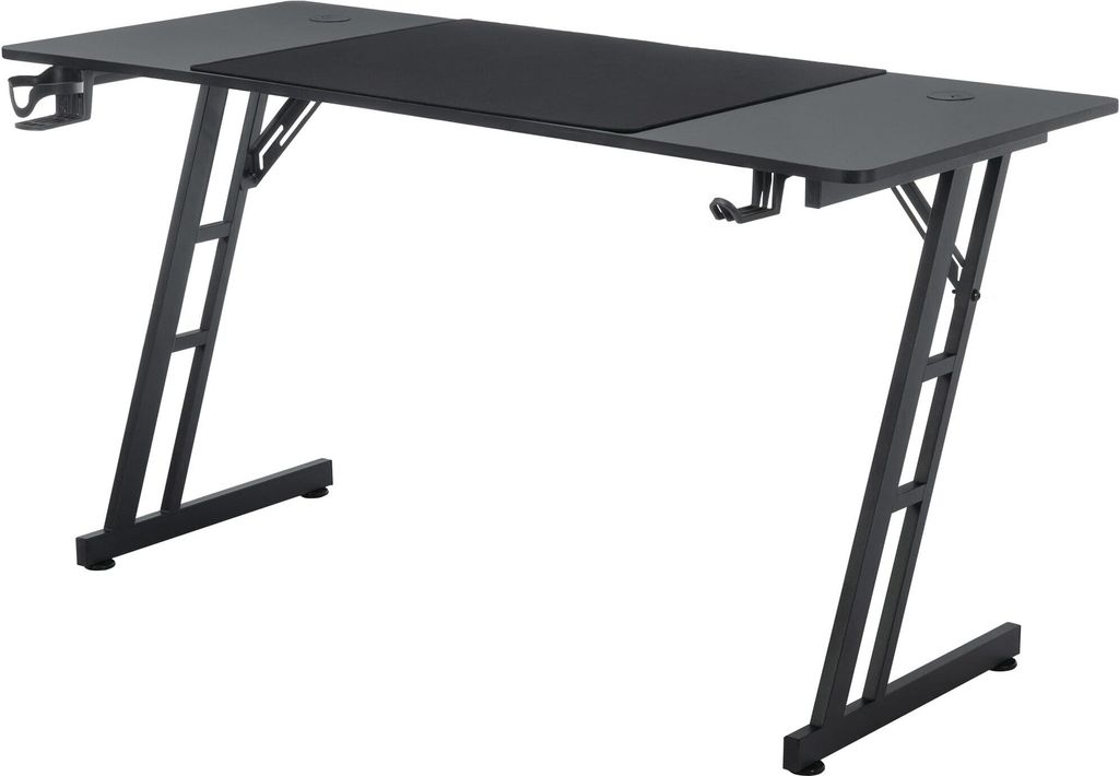 TWOLIIN Gaming Tisch Schreibtisch - 140x60x74cm Gaming Computertisch mit Kohlefaseroberfläche - Schreibtische Ergonomischer Spieltisch bis 150KG f...