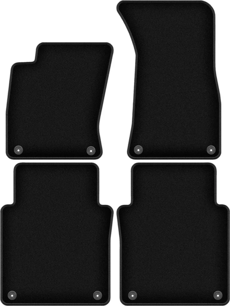 Tappetini Premium Velluto Nero Audi A8 D3 Long 2002-2009 - 4 Pezzi