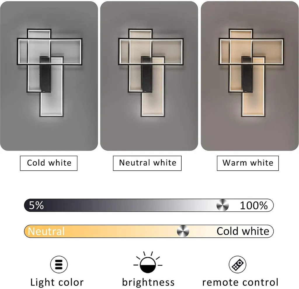 Plafonnier Moderne 65W à Intensité Variable avec Télécommande Intelligente - 3
