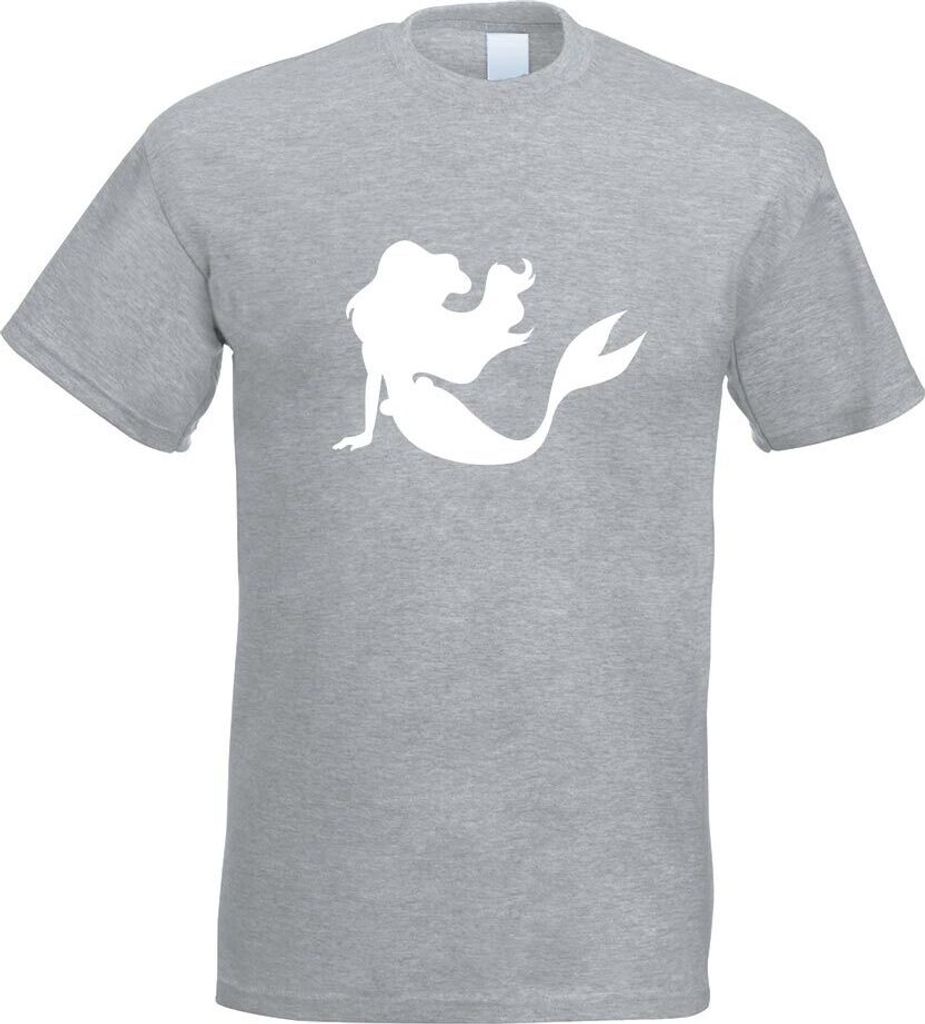Kiwistar - T-Shirt - Graumeliert - Meerjungfrau Motiv Bedruckt Funshirt Design Print - mit Motiv Bedruckt - Funshirt Design - Sport - Freizeit - He...