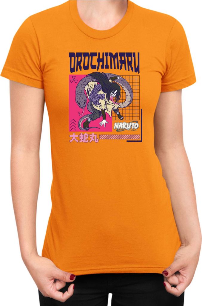 Damen T-Shirt Naruto Orochimaru 04, Lady S / Orange