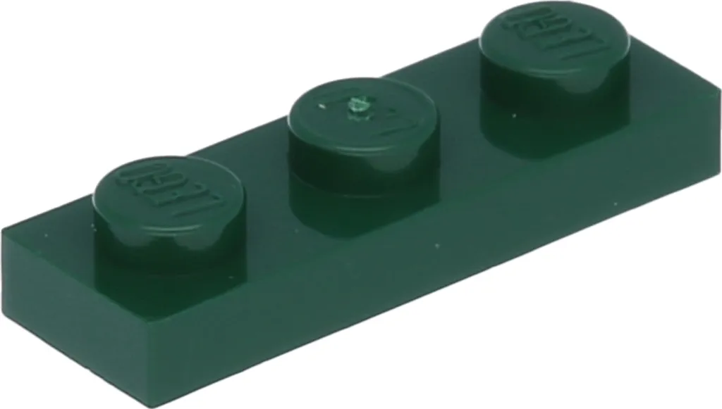 Plaque Lego 1x3 3623 vert foncé idéale pour paysages et forêts denses