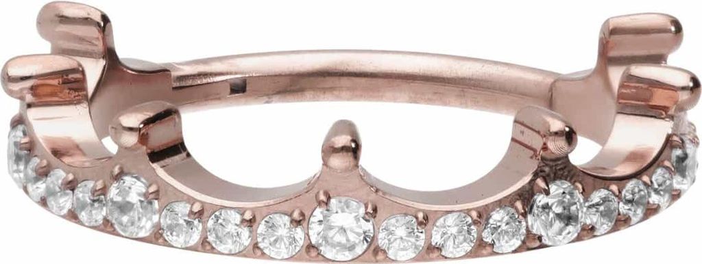 Ohrpiercing, Nasenpiercing, Septum Piercing Titan Segmentring Clicker KRISTALLKRONE RoséGold Innendurchmesser: 12 mm