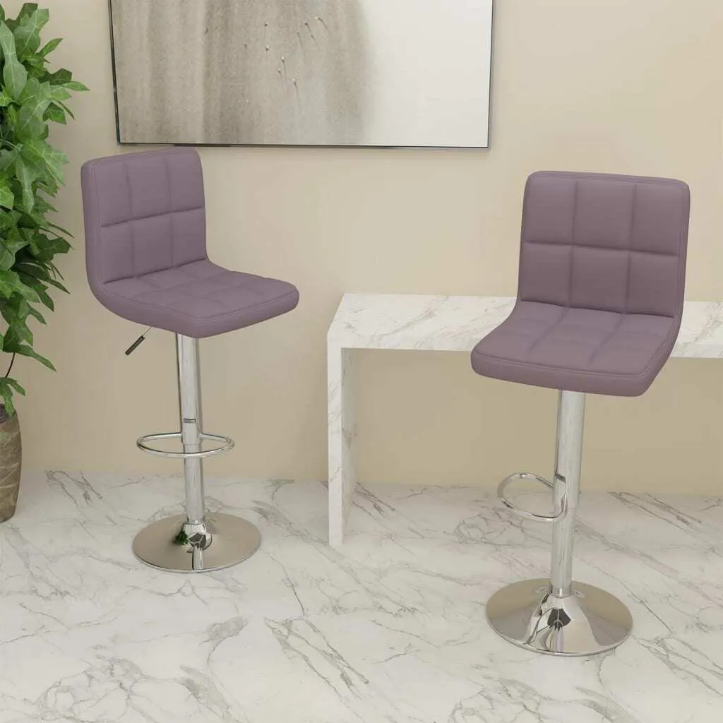 vidaXL Coppia Sgabelli Bar Tessuto Tortora | Design Moderno Girevole - 2