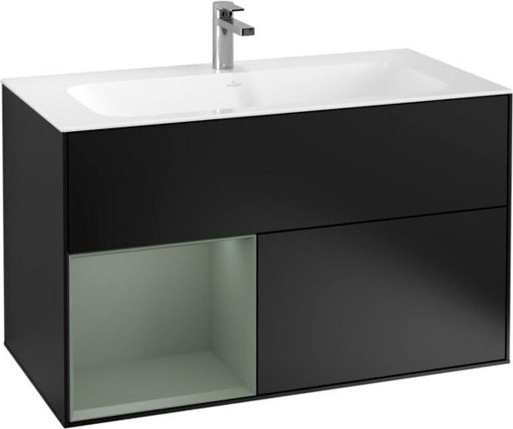 V&B Waschtischunterschrank Wandbeleuchtung Finion 99,6x59,1cm, Rg li Oli. m Lac, bla m Lac