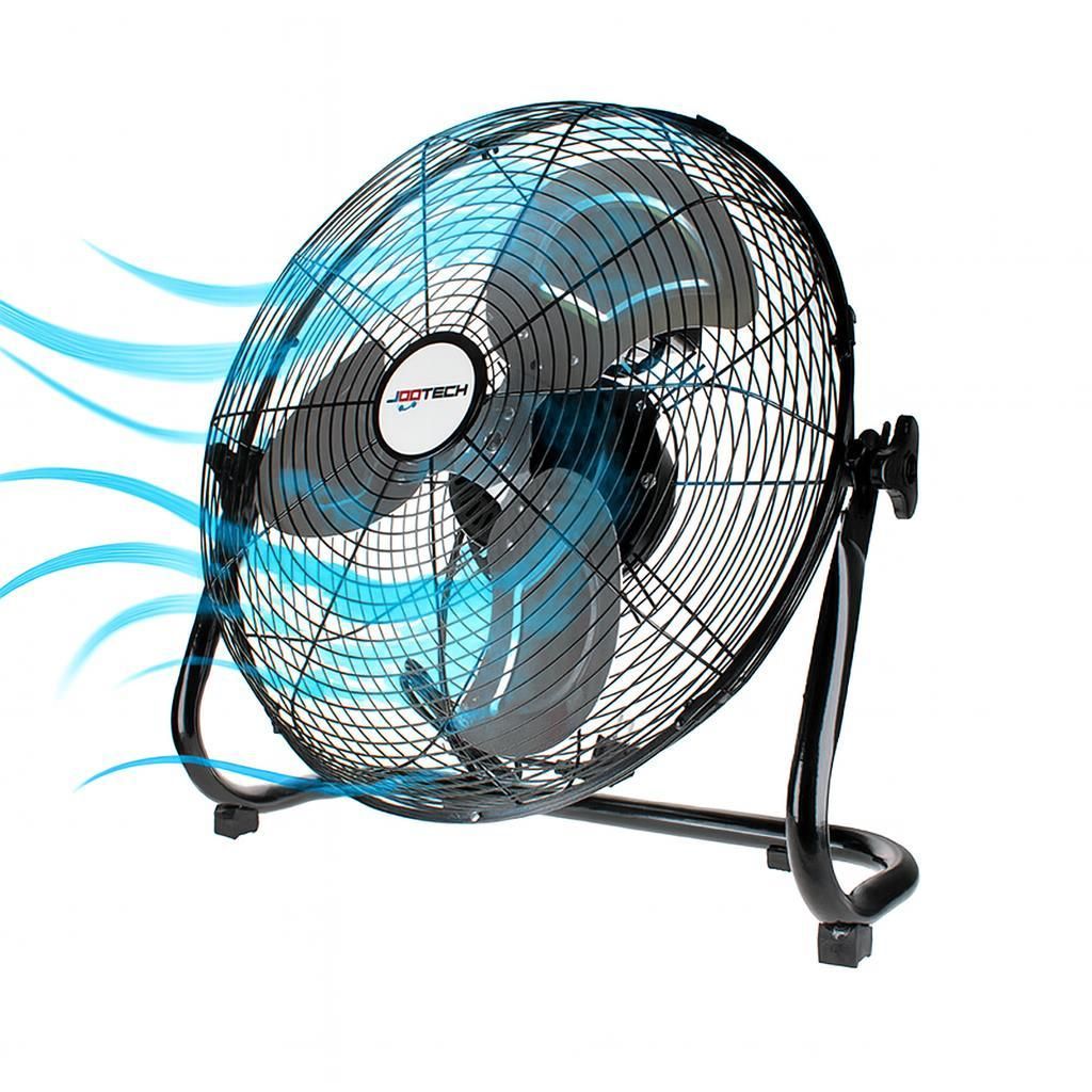 JooTech Ventilator | Bodenventilator | Ø45 cm | 3 Geschwindigkeitsstufen | 100 Watt | Windmaschine | Standlüfter | Raumkühler | Power Lüfter | ...