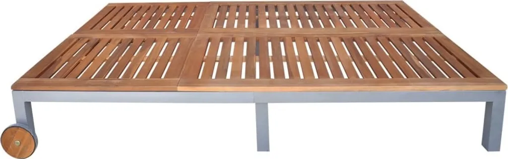 Bain de soleil double en acacia massif pour terrasse et jardin