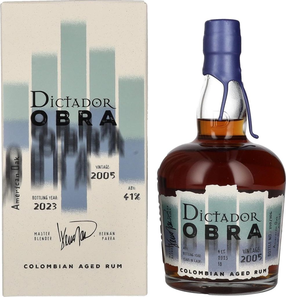 Dictador OBRA VINTAGE 18 Years Old AMERICAN OAK CASK Rum 2005 41% Vol. 0,7l in Geschenkbox