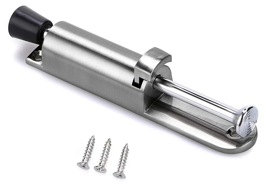 Butée de porte ressort réglable inox : stop aux impacts et bruits muraux