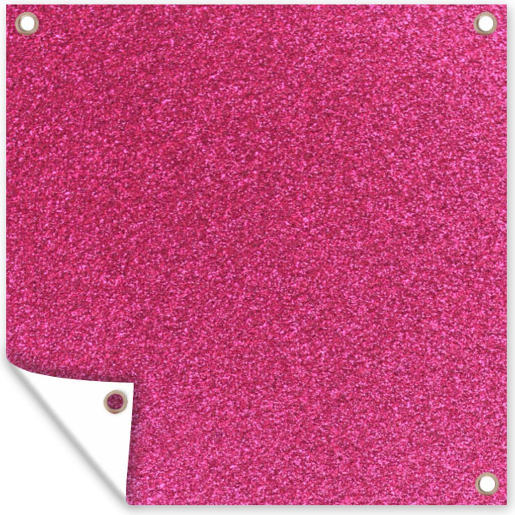 MuchoWow 50x50 cm Outdoor-Poster Gartendeko Sichtschutz Garten Poster für den Garten Flach mit rosa Glitzertextur