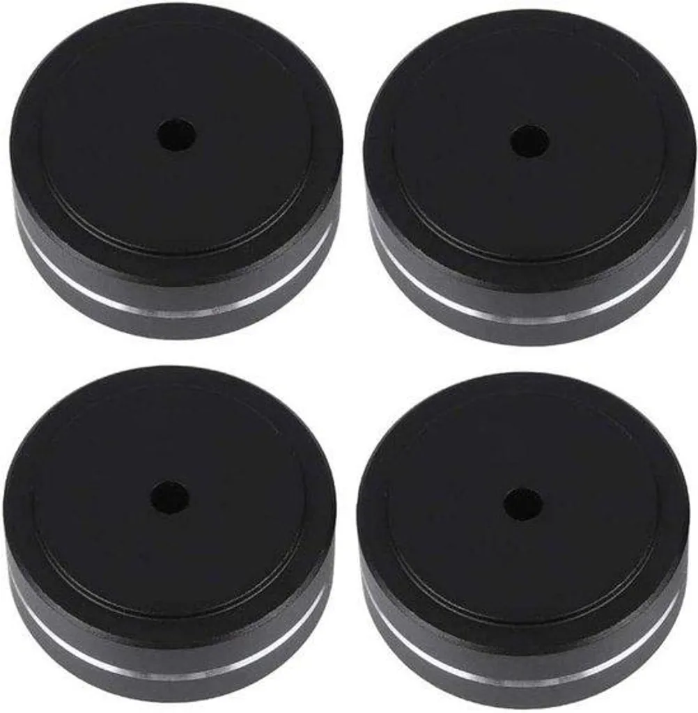 Pieds isolants 40x15mm en alu massif noir pour matériel audio Hi-Fi