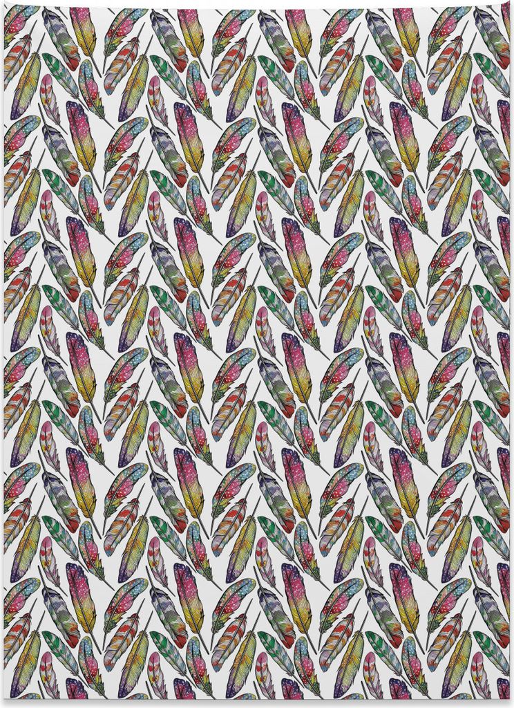 Abakuhaus Feder Wandteppich, Boho Vivid Kontrast aus Weiches Mikrofaser Stoff Kein Verblassen Klare Farben Waschbar, 110 x 150 cm, Mehrfarbig