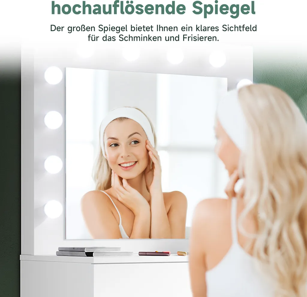 Coiffeuse avec Éclairage LED : Finis les Problèmes de Maquillage Blanc - 5