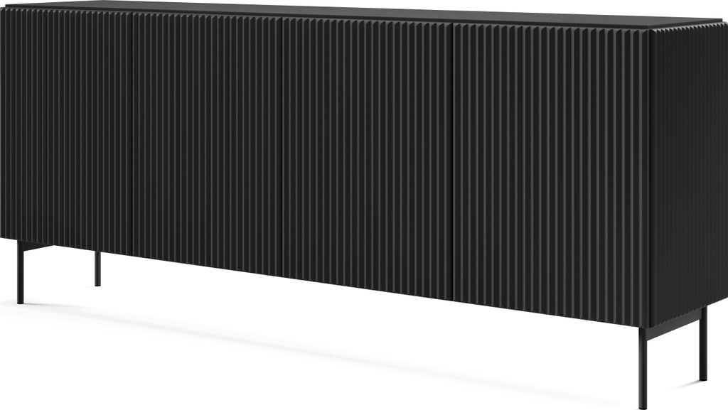 Kommode, Schwarz, 195,2 x 81,2 x 39,8 cm