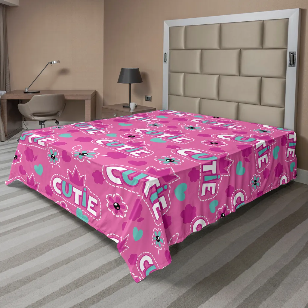 Lenzuolo Artistico Fucsia ABAKUHAUS | Silhouette Fiori e Corona