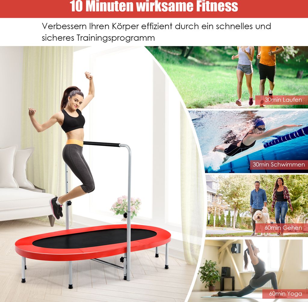 COSTWAY trampolína pre 2 osoby s výškovo nastaviteľnou Obrázok produktu 2