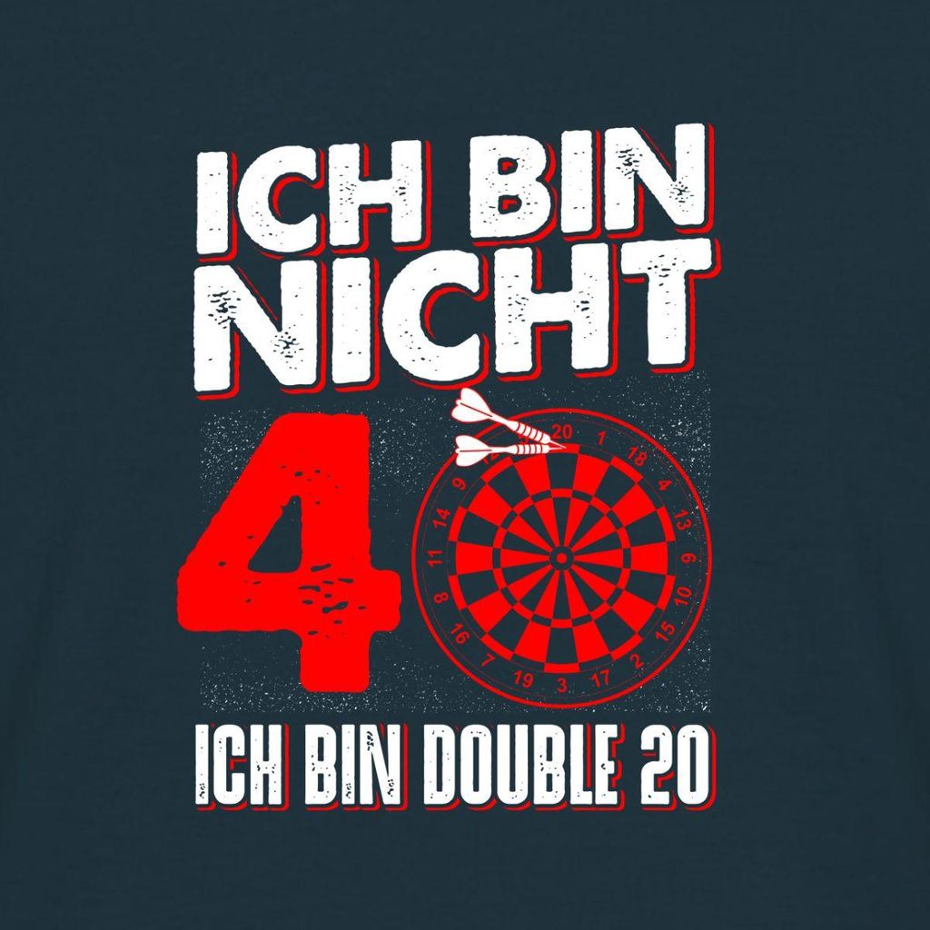 Spreadshirt 40. Geburtstag | Dart | Double 20 Männer T-Shirt, XXL, Navy