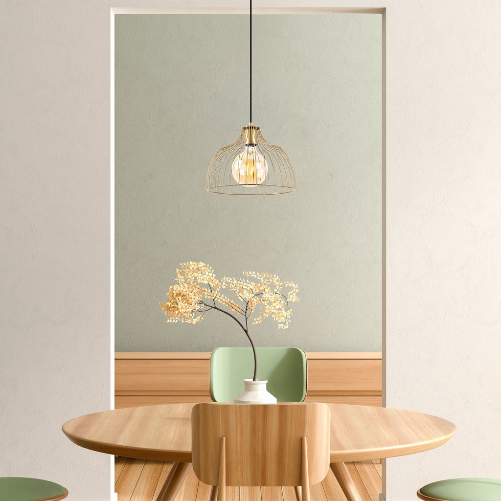 Opviq, KOZAN- KOZANFLG, Glänzendes,Gold, Kronleuchter, 28 x 28 x 126 cm, Metallkörper