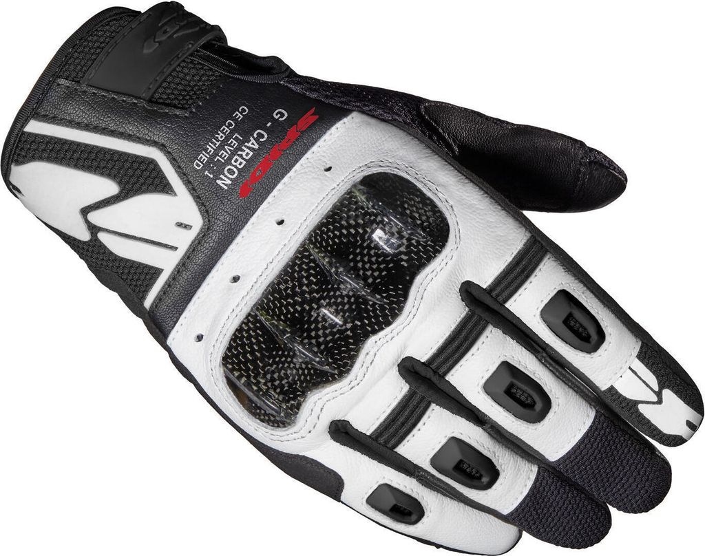 Spidi G-Carbon Motorradhandschuhe, schwarz/weiß, L