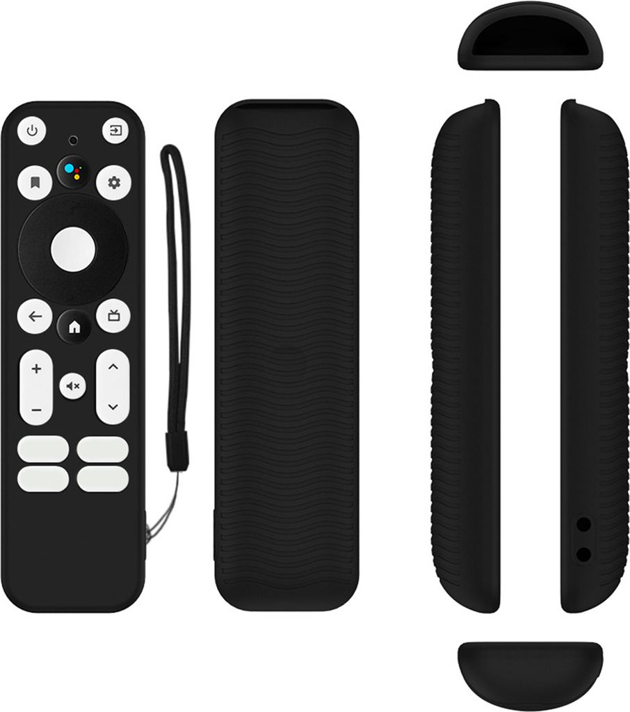 Schutzabdeckung wasserdichte, schockdes oberste Öffnung Fernbedienung Festkörper-Silikongehäuse für Walmart Onn. Für Android TV 4K UHD-Schwarz