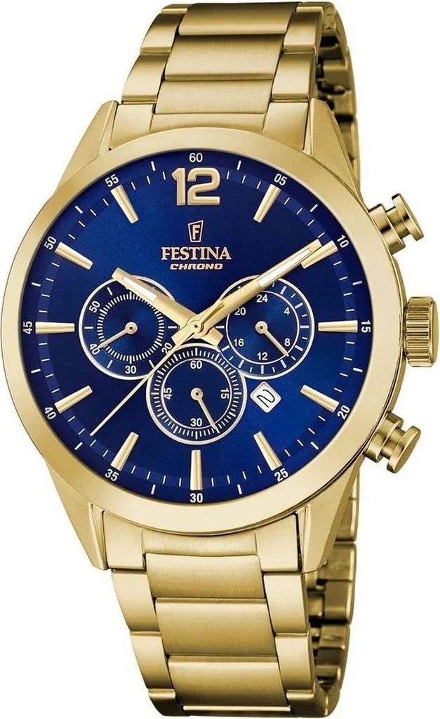 Festina Herren Analog Quarz Uhr mit Edelstahl Armband F20633/2