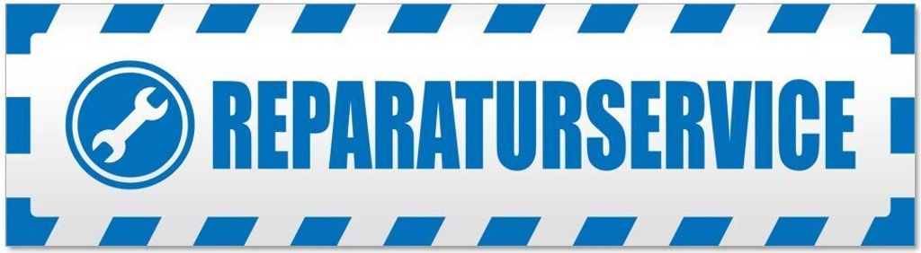 Kiwistar Reparaturservice gestreift Magnetschild Schild magnetisch - 30cm Blau - Magnetfolie für Auto PKW Kfz