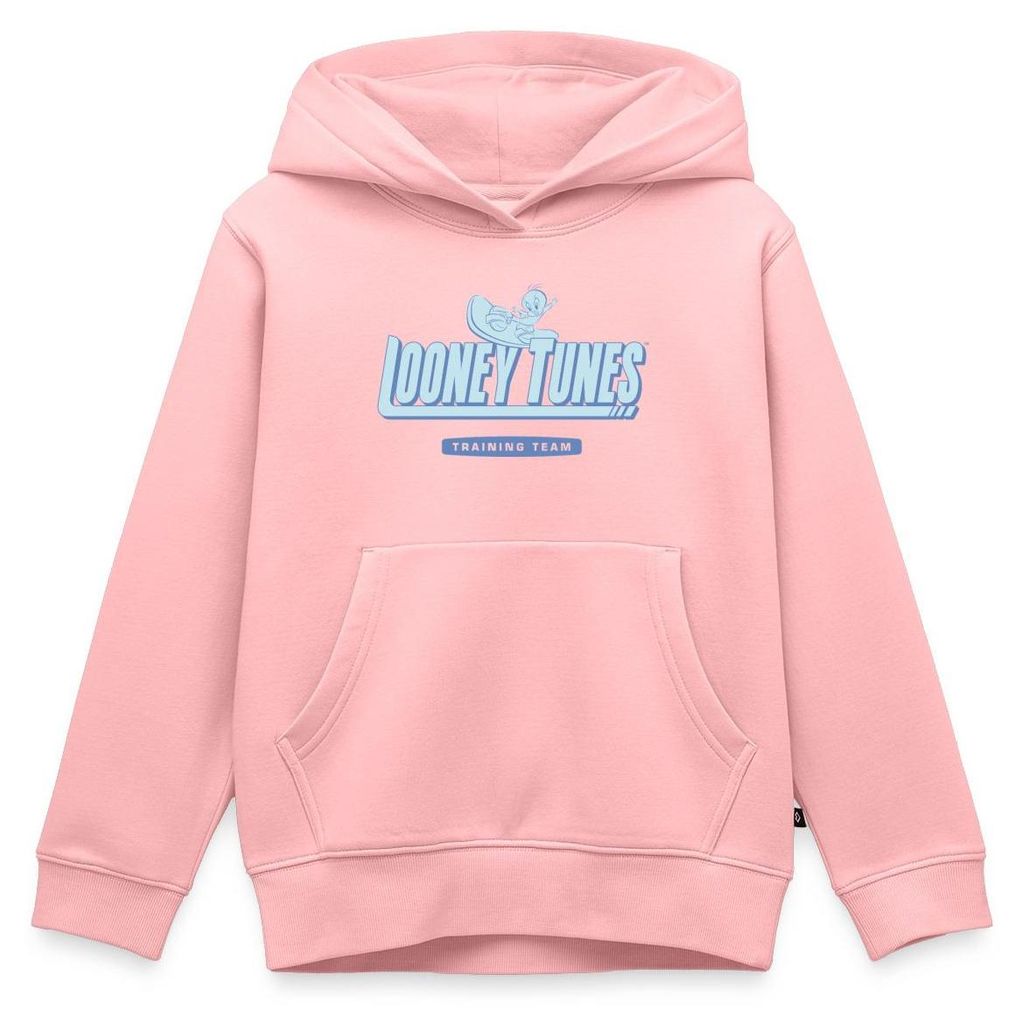 Spreadshirt Looney Tunes Traing Team Mit Tweety Kinder Premium Hoodie, 110/116 (4 Jahre), Rosa